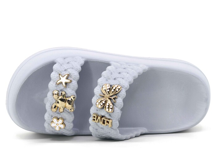 Lotus Zenne Eva-18 2 Bant Örgülü Taşlı Lux Eva Terlik Gri - Lotus (1)