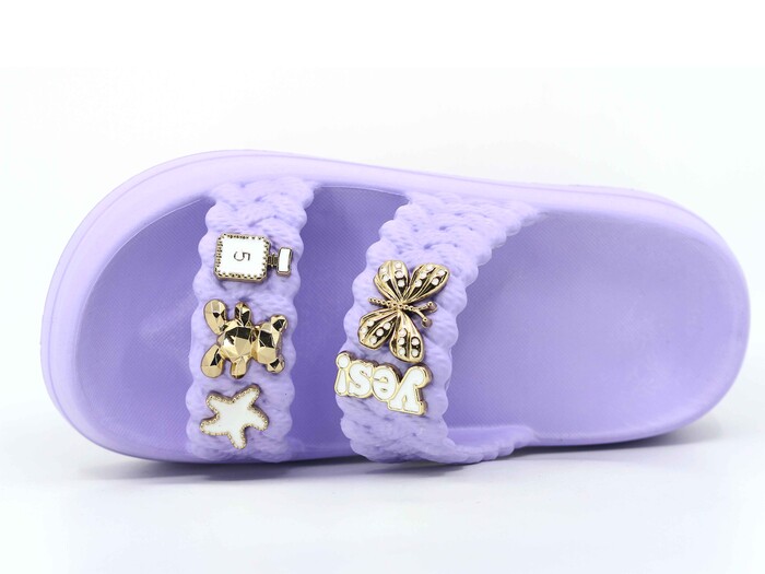 Lotus Zenne Eva-18 2 Bant Örgülü Taşlı Lux Eva Terlik Lila - Lotus (1)