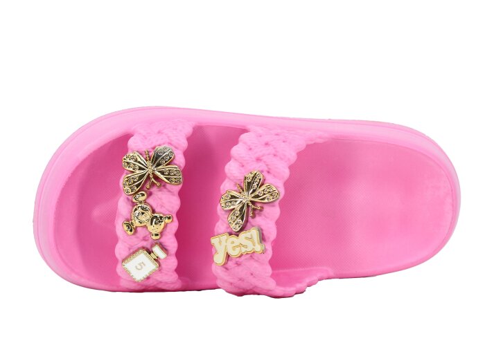 Lotus Zenne Eva-18 2 Bant Örgülü Taşlı Lux Eva Terlik Pembe - Lotus (1)