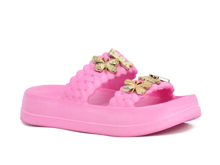 Lotus Zenne Eva-18 2 Bant Örgülü Taşlı Lux Eva Terlik Pembe - Lotus