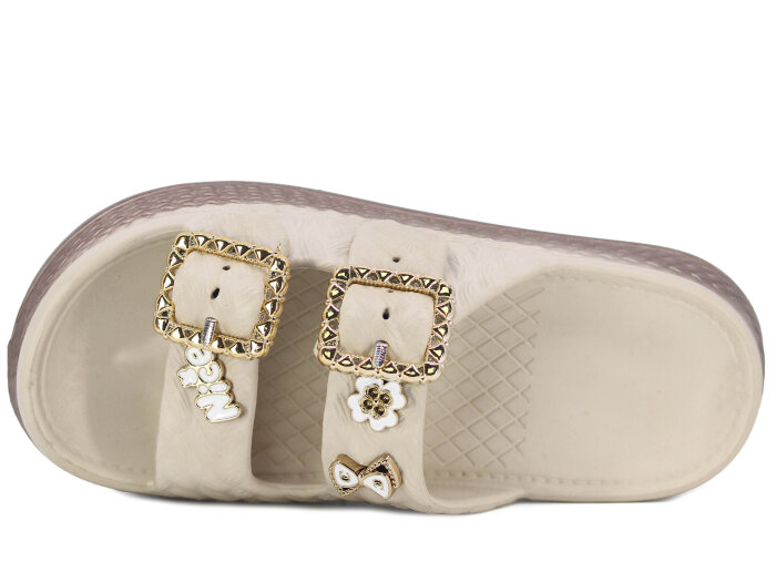 Lotus Zenne Gökçe 5000-1 Çift Toka Boyalı Lux Eva Terlik Krem - 2