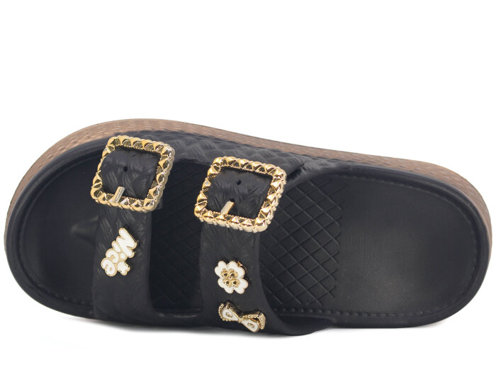 Lotus Zenne Gökçe 5000-1 Çift Toka Boyalı Lux Eva Terlik Siyah - 2