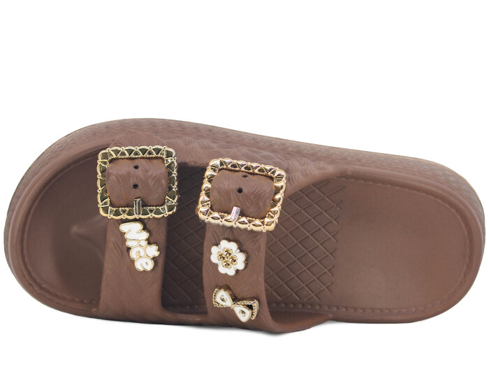 Lotus Zenne Gökçe 5000-1 Çift Toka Boyalı Lux Eva Terlik Vizon - Lotus (1)