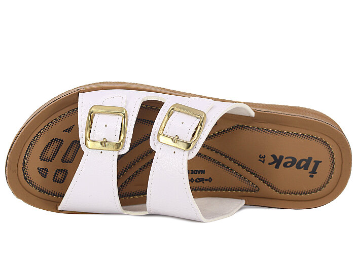 Lotus Zenne İpek 100 Çift Toka Poli Günlük Terlik Beyaz - Lotus (1)