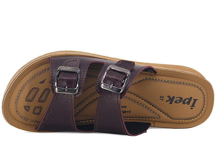 Lotus Zenne İpek 100 Çift Toka Poli Günlük Terlik Bordo - Lotus (1)