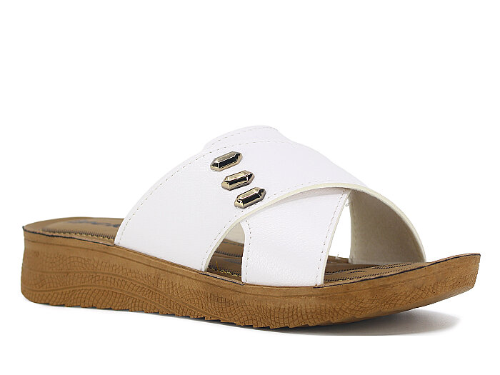 Lotus Zenne İpek 110 Çapraz Poli Günlük Terlik Beyaz - Lotus