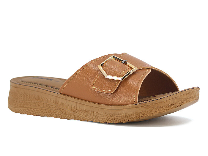 Lotus Zenne İpek 130 Tek Toka Poli Günlük Terlik Taba - 1