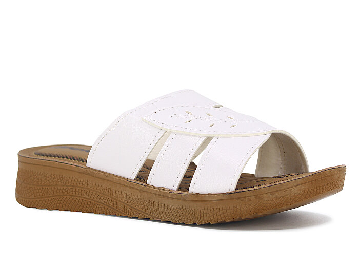 Lotus Zenne İpek Yapraklı Poli Günlük Terlik Beyaz - Lotus