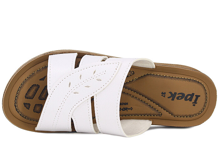 Lotus Zenne İpek Yapraklı Poli Günlük Terlik Beyaz - Lotus (1)