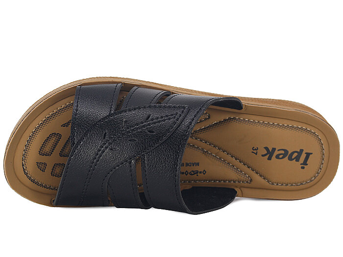 Lotus Zenne İpek Yapraklı Poli Günlük Terlik Siyah - 2