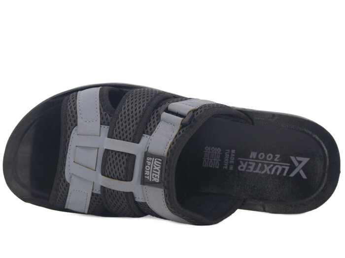 Luxter Merdane 15619 Tank Poşetli Günlük Terlik Siyah - Gri - Luxter (1)