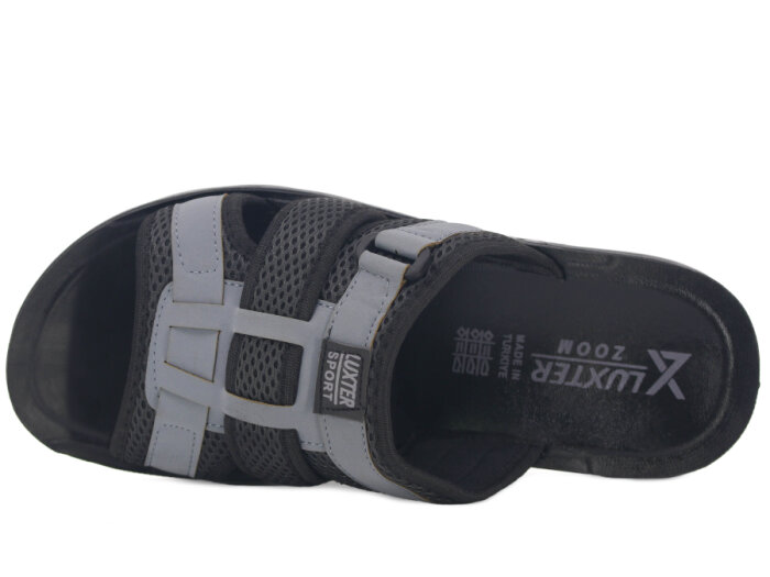 Luxter Merdane 15619 Tank Poşetli Günlük Terlik Siyah - Gri - 2