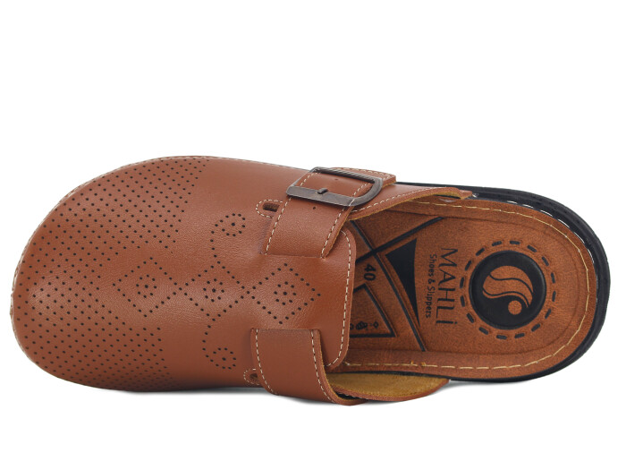 Mahli Merdane M01-901 Monta Poşetli Kapalı Terlik Taba - 2