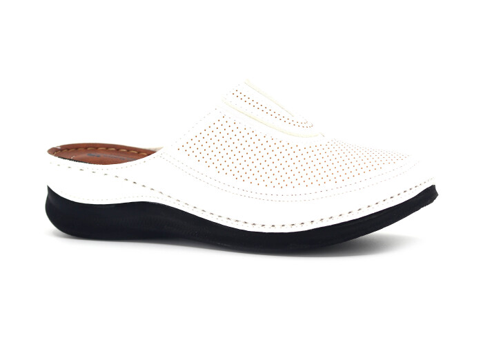 Mahli Zenne MH-Z01-911 Monta Kutulu Kapalı Terlik Beyaz - Mahli