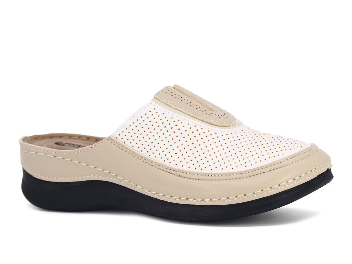 Mahli Zenne MH-Z01-911 Monta Poşetli Kapalı Terlik Bej - Beyaz - Mahli