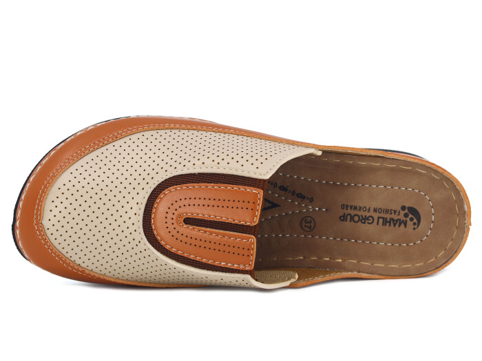 Mahli Zenne MH-Z01-911 Monta Poşetli Kapalı Terlik Taba - Bej - Mahli (1)