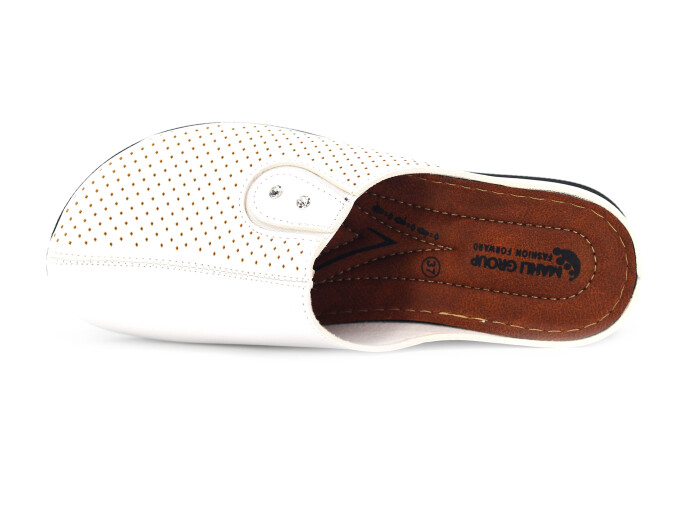 Mahli Zenne MH-Z01-987 Monta Kutulu Kapalı Terlik Beyaz - Mahli (1)