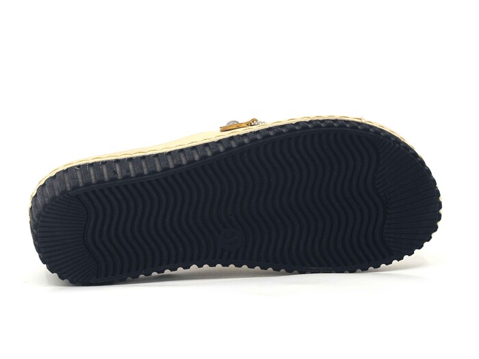 Mahli Zenne MH-Z02-06 Taşlı Monta Kutulu Günlük Terlik Krem