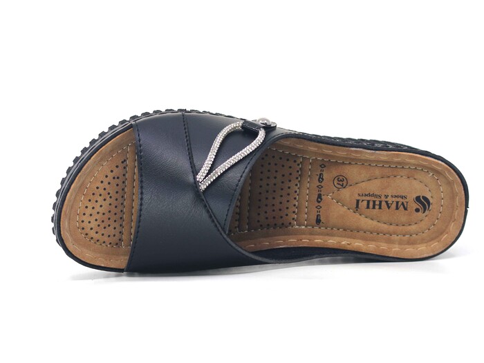 Mahli Zenne MH-Z02-06 Taşlı Monta Kutulu Günlük Terlik Siyah - Mahli (1)