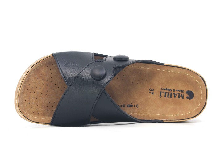 Mahli Zenne MH-Z06-15 Çapraz Monta Kutulu Günlük Terlik Siyah