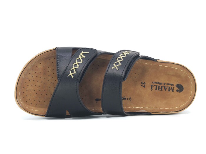 Mahli Zenne MH-Z06-20 Cırtlı Monta Kutulu Günlük Terlik Siyah - Mahli (1)