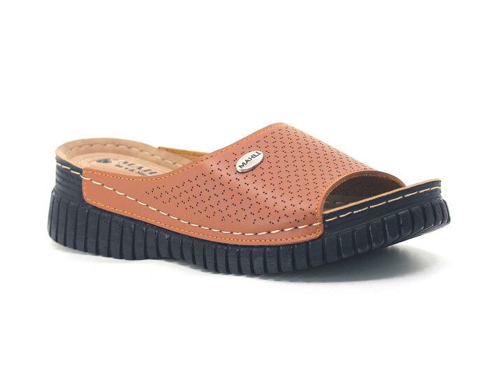 Mahli Zenne MH-Z08-38 Monta Poşetli Günlük Terlik Camel - Mahli