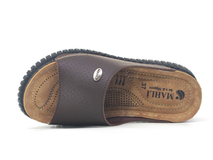 Mahli Zenne MH-Z08-38 Monta Poşetli Günlük Terlik Kahve - Mahli (1)