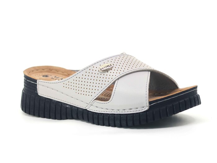 Mahli Zenne MH-Z08-25 Çapraz Monta Kutulu Günlük Terlik Gri - Mahli