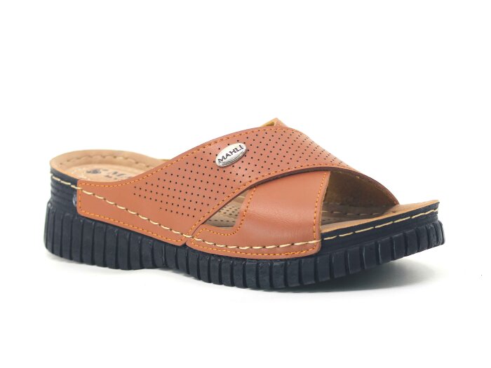 Mahli Zenne MH-Z08-25 Çapraz Monta Kutulu Günlük Terlik Taba - Mahli