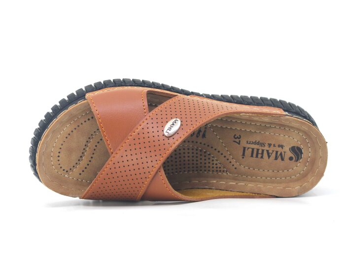 Mahli Zenne MH-Z08-25 Çapraz Monta Kutulu Günlük Terlik Taba - Mahli (1)