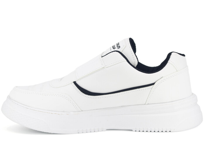 Malcolm Merdane 1091 Cırtlı Cilt Spor Ayakkabı Beyaz - Siyah - 2