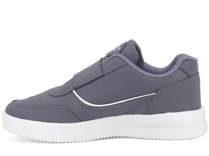 Malcolm Merdane 1091 Cırtlı Cilt Spor Ayakkabı Füme - Beyaz - Malcolm (1)