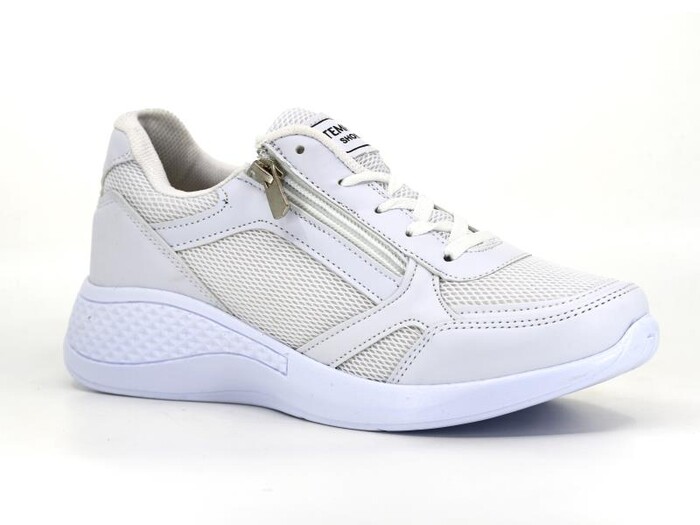 Tempo Zenne 04 Anorak Fermuarlı Spor Ayakkabı Beyaz - Beyaz - Tempo
