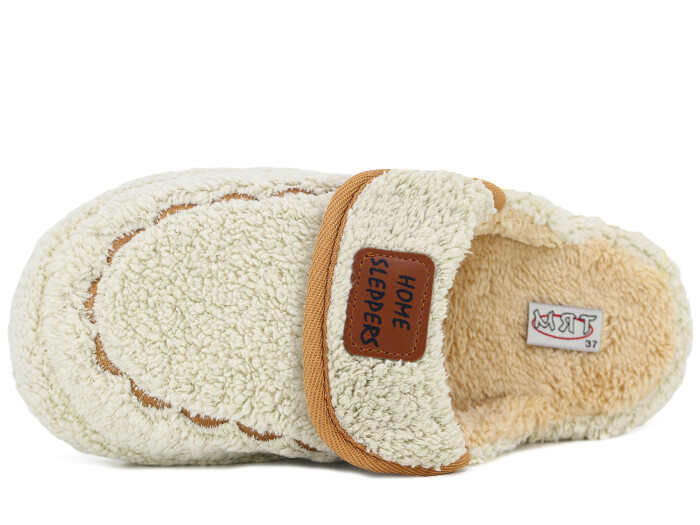 Mert Zenne Home Peluş Ev Terliği Bej - 2