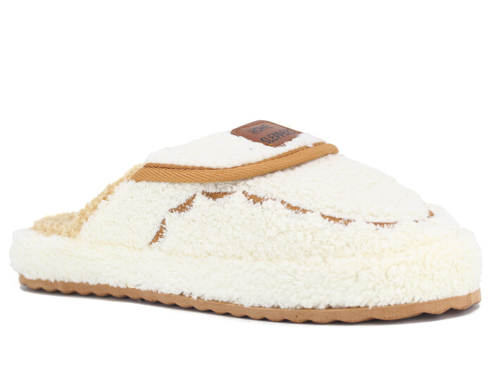 Mert Zenne Home Peluş Ev Terliği Beyaz - Mert