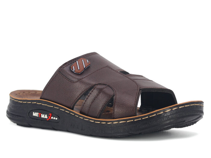 Metmax Merdane 251 Yiğit Monta Kutulu Günlük Terlik Kahve - 1