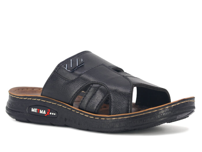 Metmax Merdane 251 Yiğit Monta Kutulu Günlük Terlik Siyah - 1