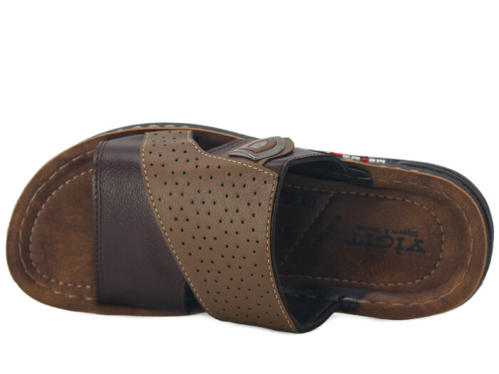 Metmax Merdane 258 Yiğit Monta Çapraz Tokalı Kutulu Günlük Terlik Kahve - Metmax (1)