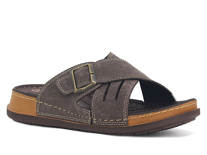 Metmax Merdane 306 Deluxe Çapraz Kutulu Günlük Terlik Kahve - Metmax