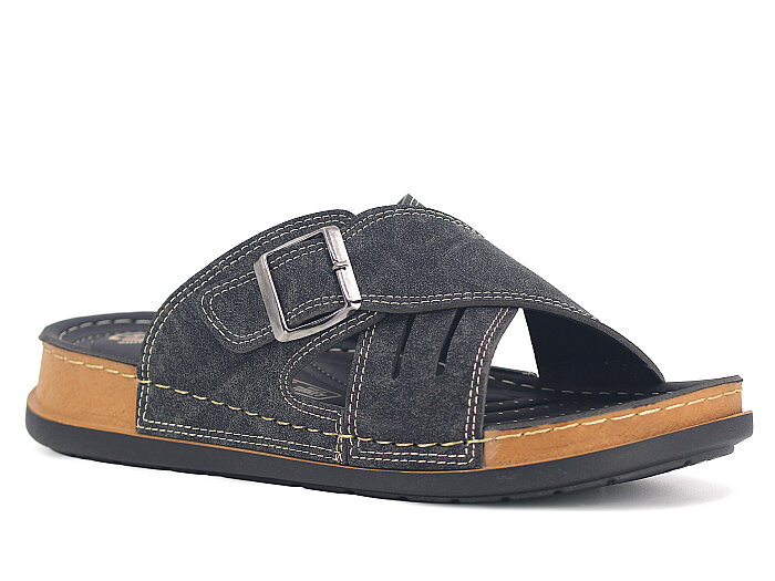 Metmax Merdane 306 Deluxe Çapraz Kutulu Günlük Terlik Siyah - Metmax