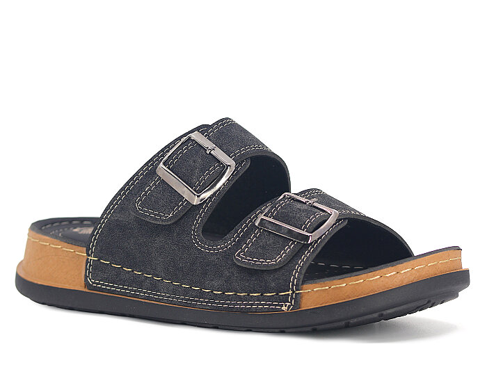 Metmax Merdane 309 Deluxe Çift Toka Kutulu Günlük Terlik Siyah - Metmax