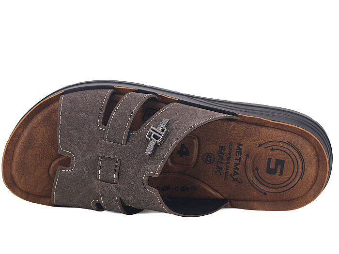 Metmax Merdane 412 Barlas Pedli Poşetli Günlük Terlik Kahve - 2