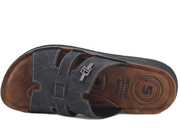 Metmax Merdane 412 Barlas Pedli Poşetli Günlük Terlik Siyah - Metmax (1)