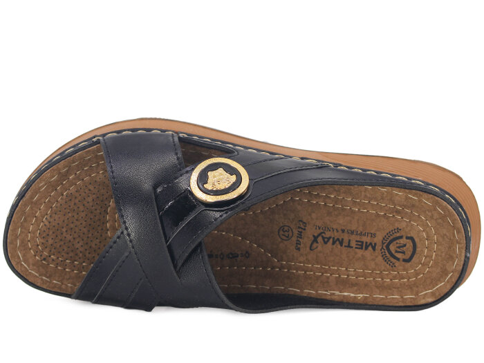 Metmax Zenne 1101 Elmas Çapraz Günlük Terlik Siyah - Metmax (1)