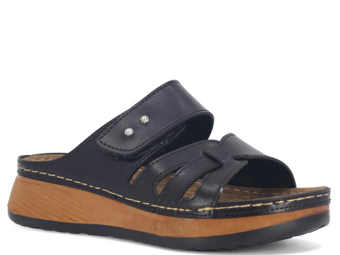 Metmax Zenne 1111 Elmas Cırtlı Taşlı Monta Günlük Terlik Siyah - Metmax