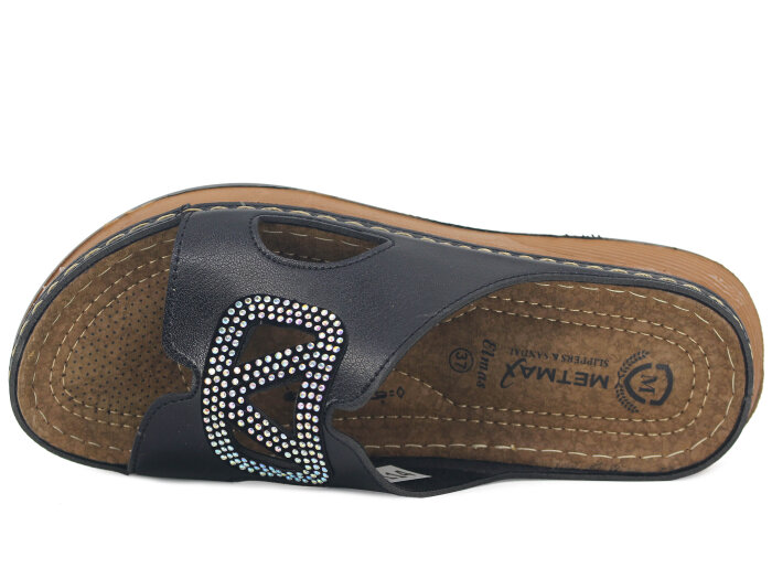 Metmax Zenne 1114 Elmas Monta Günlük Terlik Siyah - 2