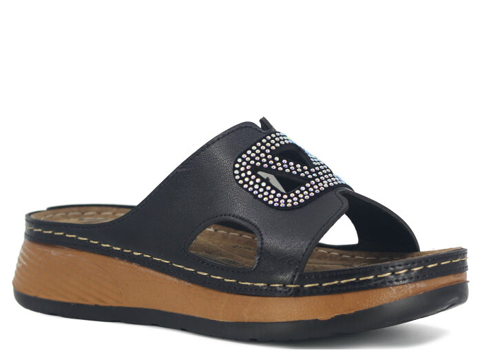 Metmax Zenne 1114 Elmas Monta Günlük Terlik Siyah - 1