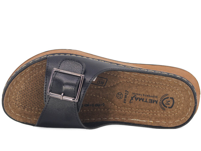 Metmax Zenne 1115 Elmas Monta Günlük Terlik Siyah - Metmax (1)