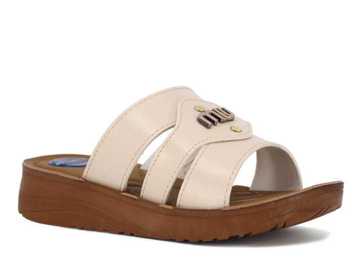 Metmax Zenne 1155 Berfu Pedli Günlük Terlik Krem - Metmax