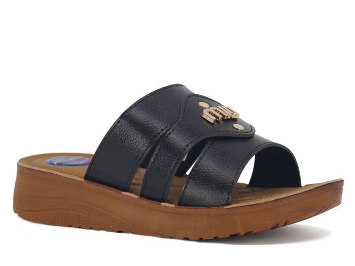 Metmax Zenne 1155 Berfu Pedli Günlük Terlik Siyah - 1